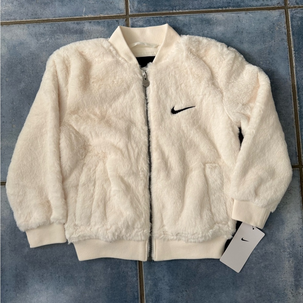 Nike Kids Faux Fur Bomber jacket - size 4